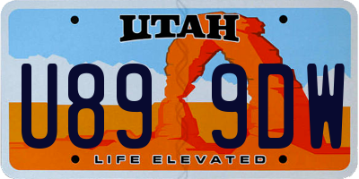 UT license plate U899DW