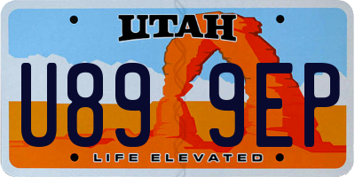UT license plate U899EP