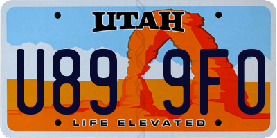 UT license plate U899FO