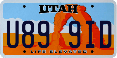 UT license plate U899ID