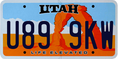 UT license plate U899KW