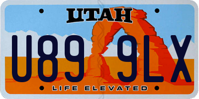 UT license plate U899LX