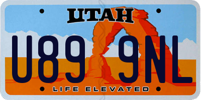 UT license plate U899NL