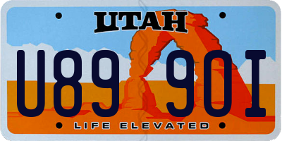 UT license plate U899OI