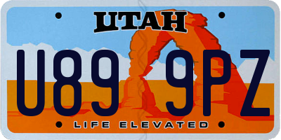 UT license plate U899PZ