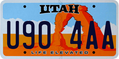 UT license plate U904AA