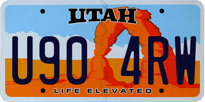 UT license plate U904RW
