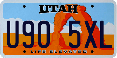 UT license plate U905XL