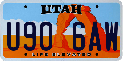 UT license plate U906AW