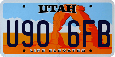 UT license plate U906FB