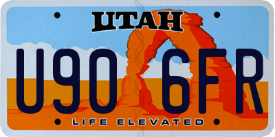 UT license plate U906FR