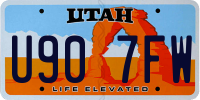 UT license plate U907FW