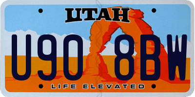 UT license plate U908BW