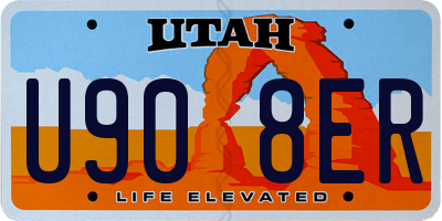 UT license plate U908ER