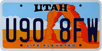 UT license plate U908FW