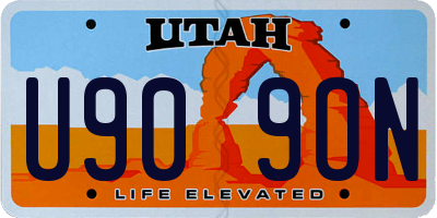 UT license plate U909ON