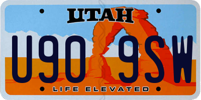 UT license plate U909SW