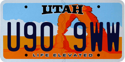 UT license plate U909WW