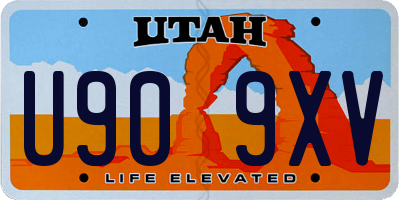 UT license plate U909XV