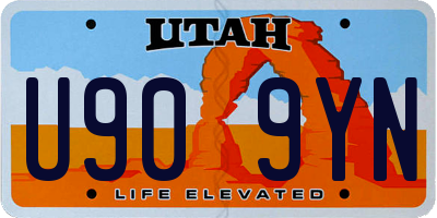 UT license plate U909YN