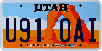 UT license plate U910AI
