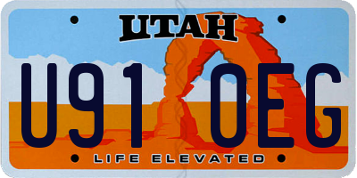 UT license plate U910EG