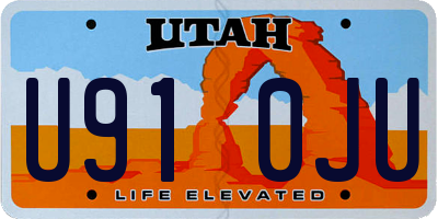 UT license plate U910JU