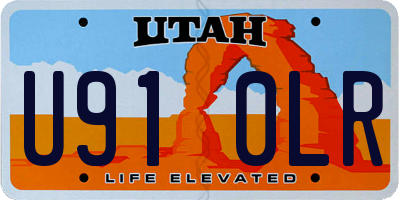 UT license plate U910LR