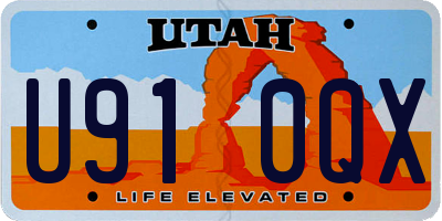 UT license plate U910QX