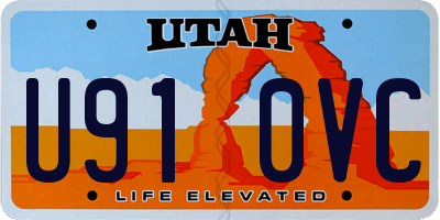 UT license plate U910VC