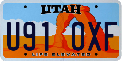 UT license plate U910XF