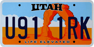 UT license plate U911RK