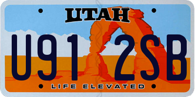 UT license plate U912SB