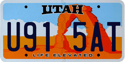 UT license plate U915AT