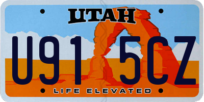 UT license plate U915CZ