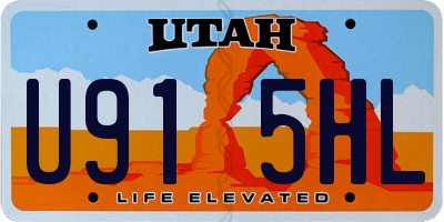 UT license plate U915HL