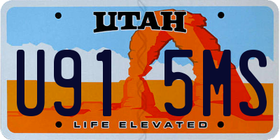 UT license plate U915MS