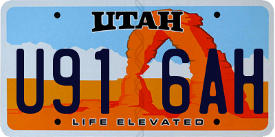 UT license plate U916AH
