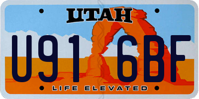 UT license plate U916BF