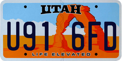 UT license plate U916FD