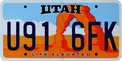 UT license plate U916FK