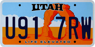 UT license plate U917RW
