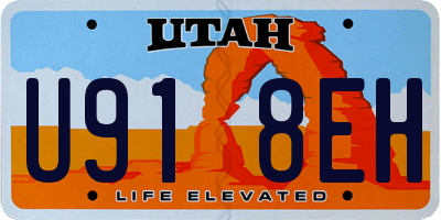 UT license plate U918EH