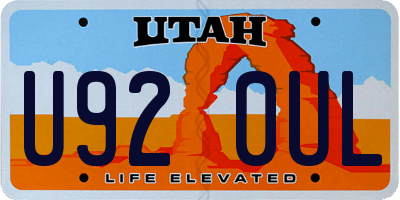 UT license plate U920UL