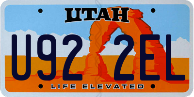 UT license plate U922EL