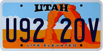 UT license plate U922OV