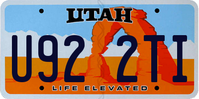 UT license plate U922TI