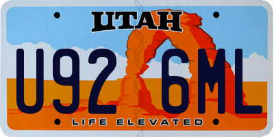 UT license plate U926ML