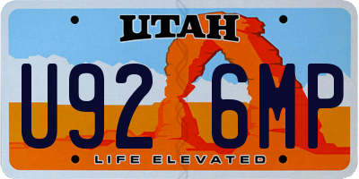 UT license plate U926MP