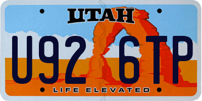 UT license plate U926TP